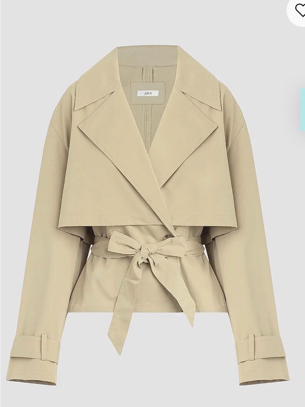 Joe's Jeans The Liz Cropped Trench with Tie Waist in Camel